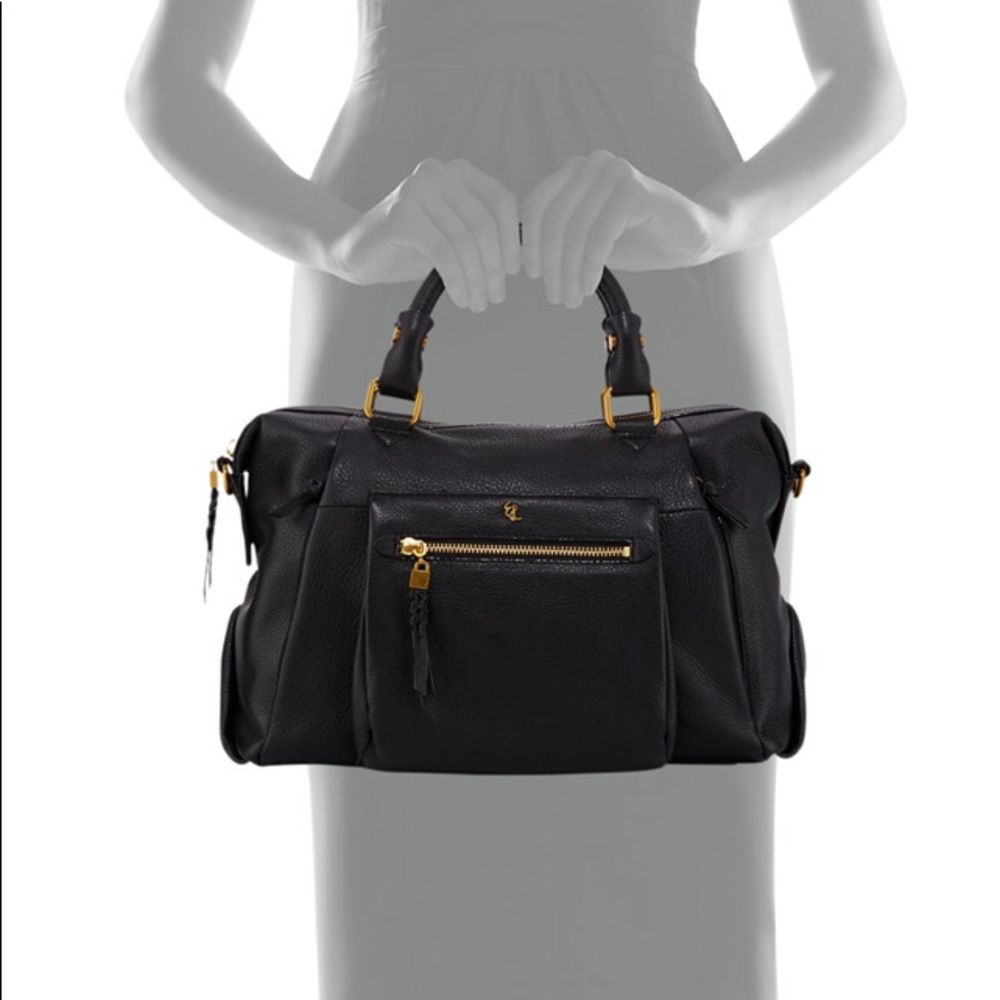Elliot Lucca Cosette Leather Satchel - BLACK